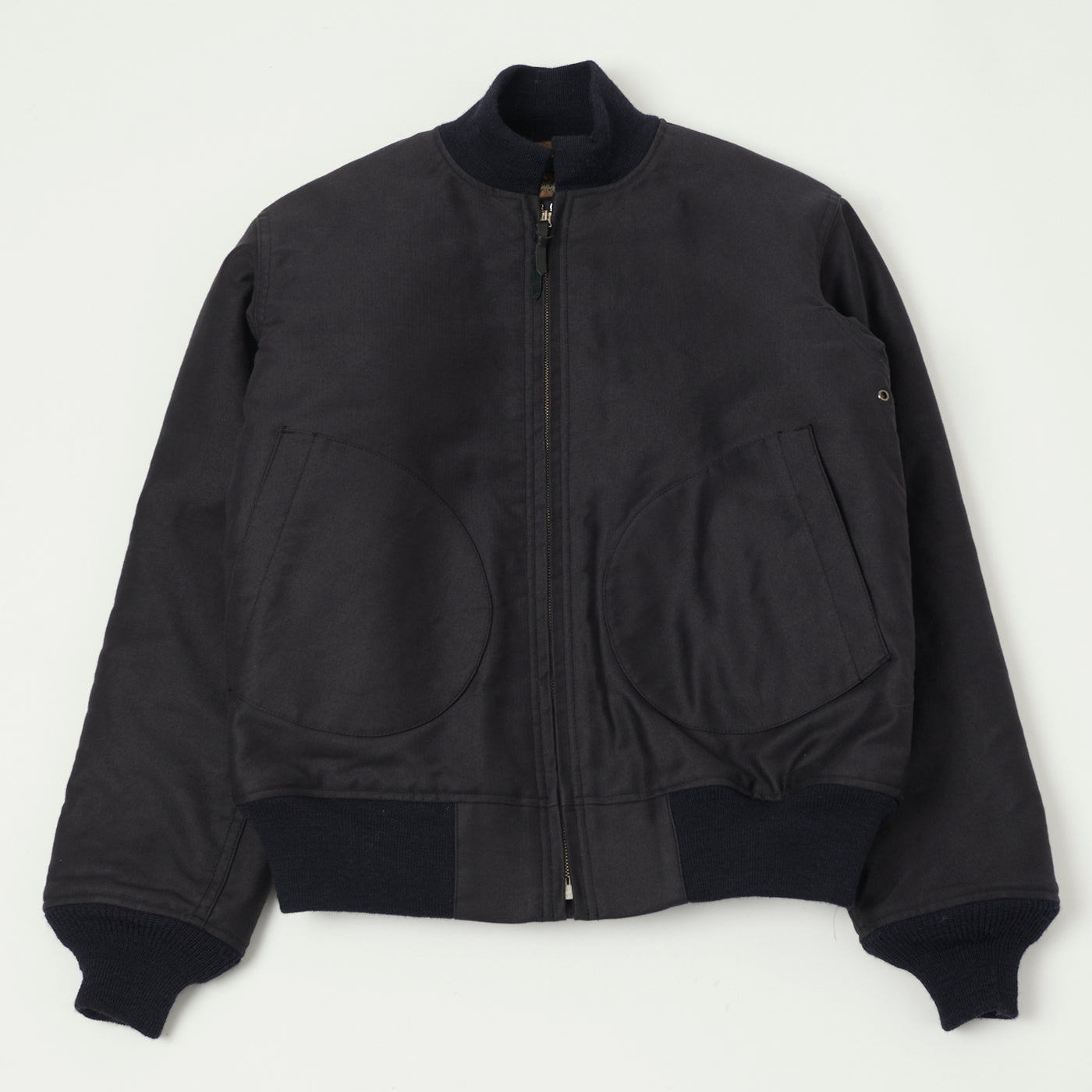 Buzz Rickson's U.S. Navy Zip Through Deck Jacket - Navy Demotex