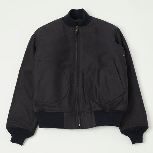 Buzz Rickson's U.S. Navy Zip Through Deck Jacket - Navy Demotex