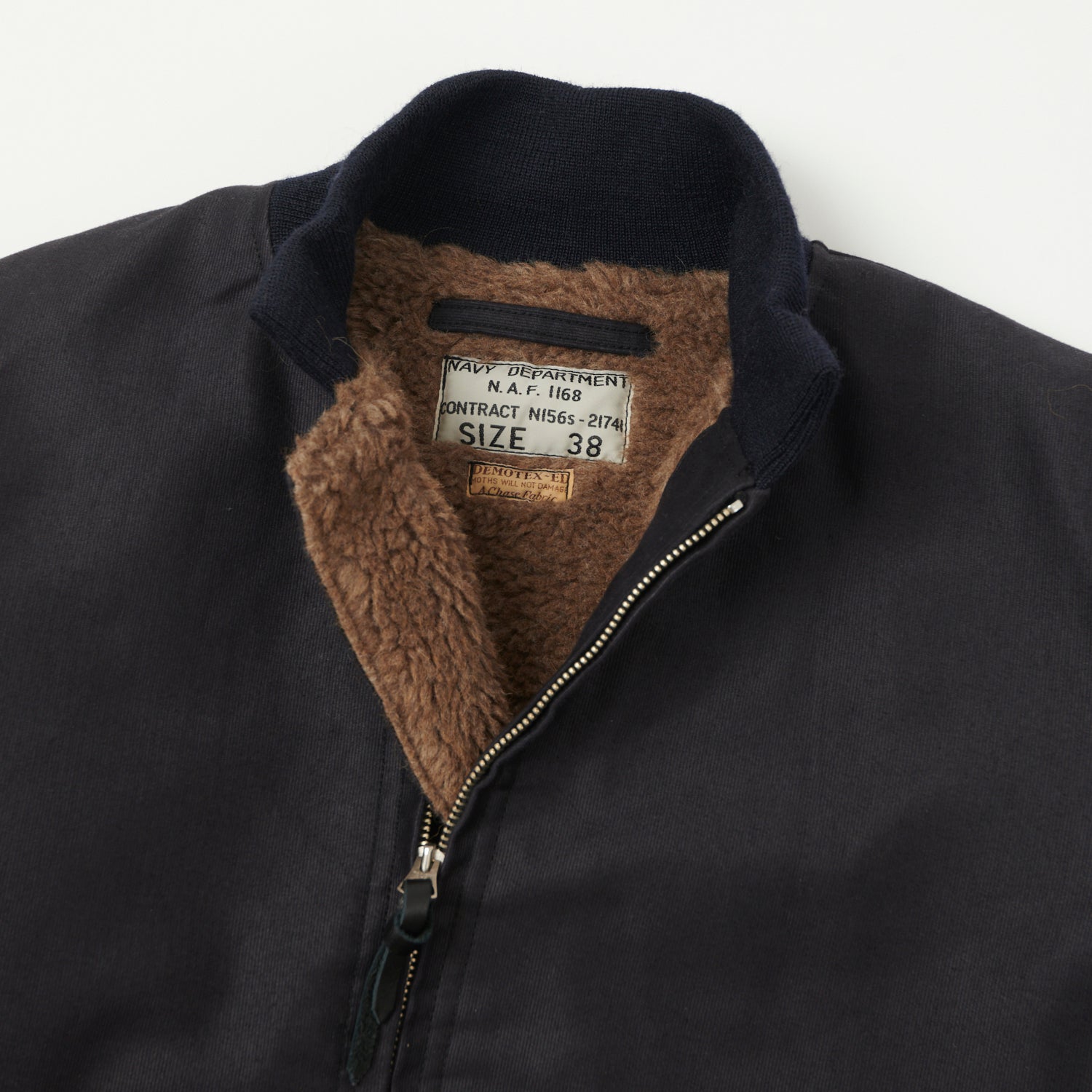 Buzz Rickson's U.S. Navy Zip Through Deck Jacket - Navy Demotex