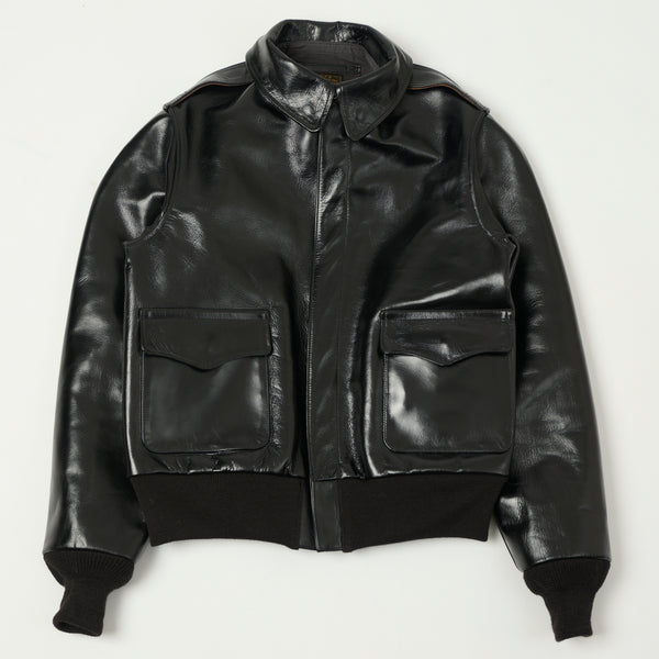 Buzz Rickson's x William Gibson A-2 Rough Wear Leather Flight Jacket - Black