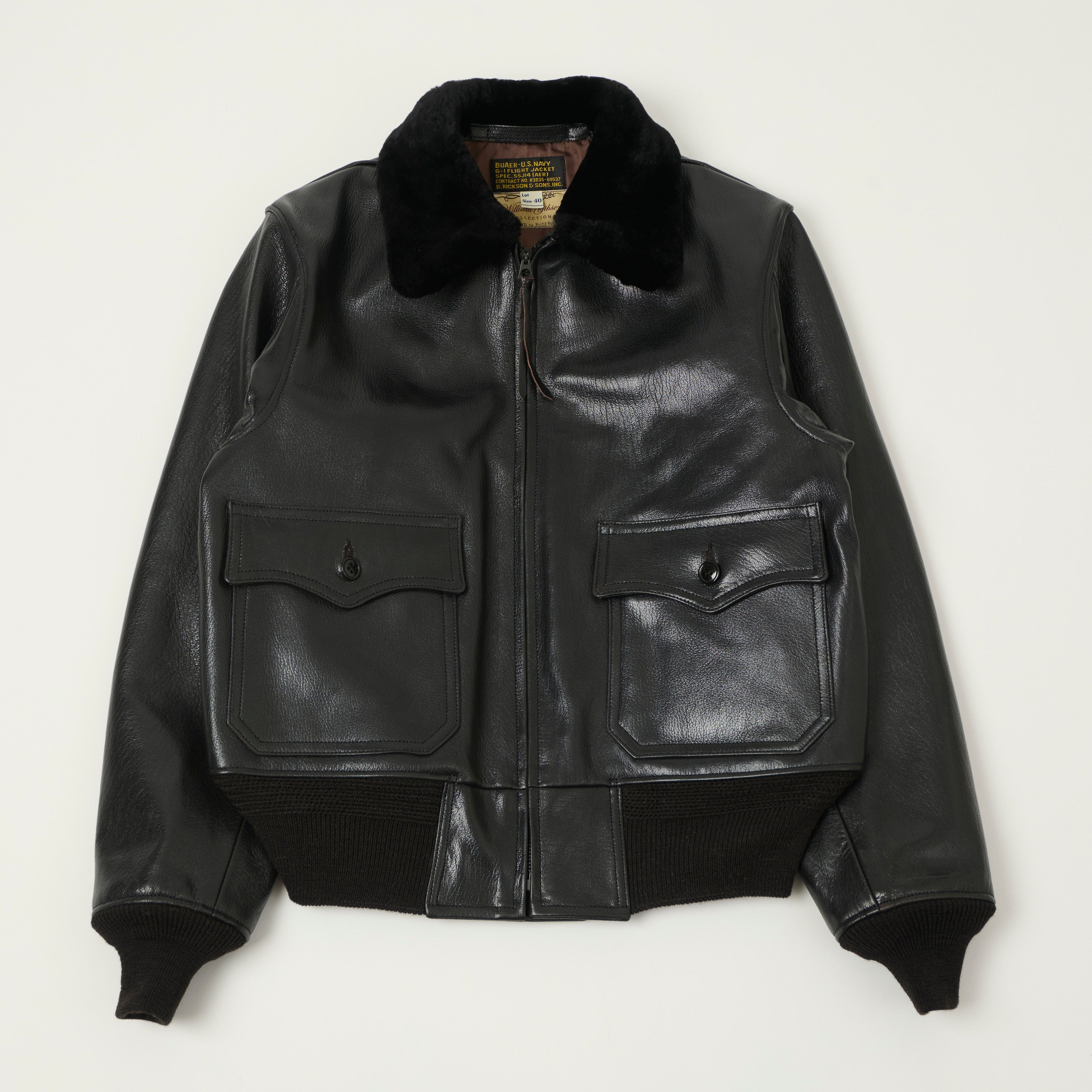 Buzz Rickson's William Gibson Type G-1 Goatskin Flight Jacket - Black
