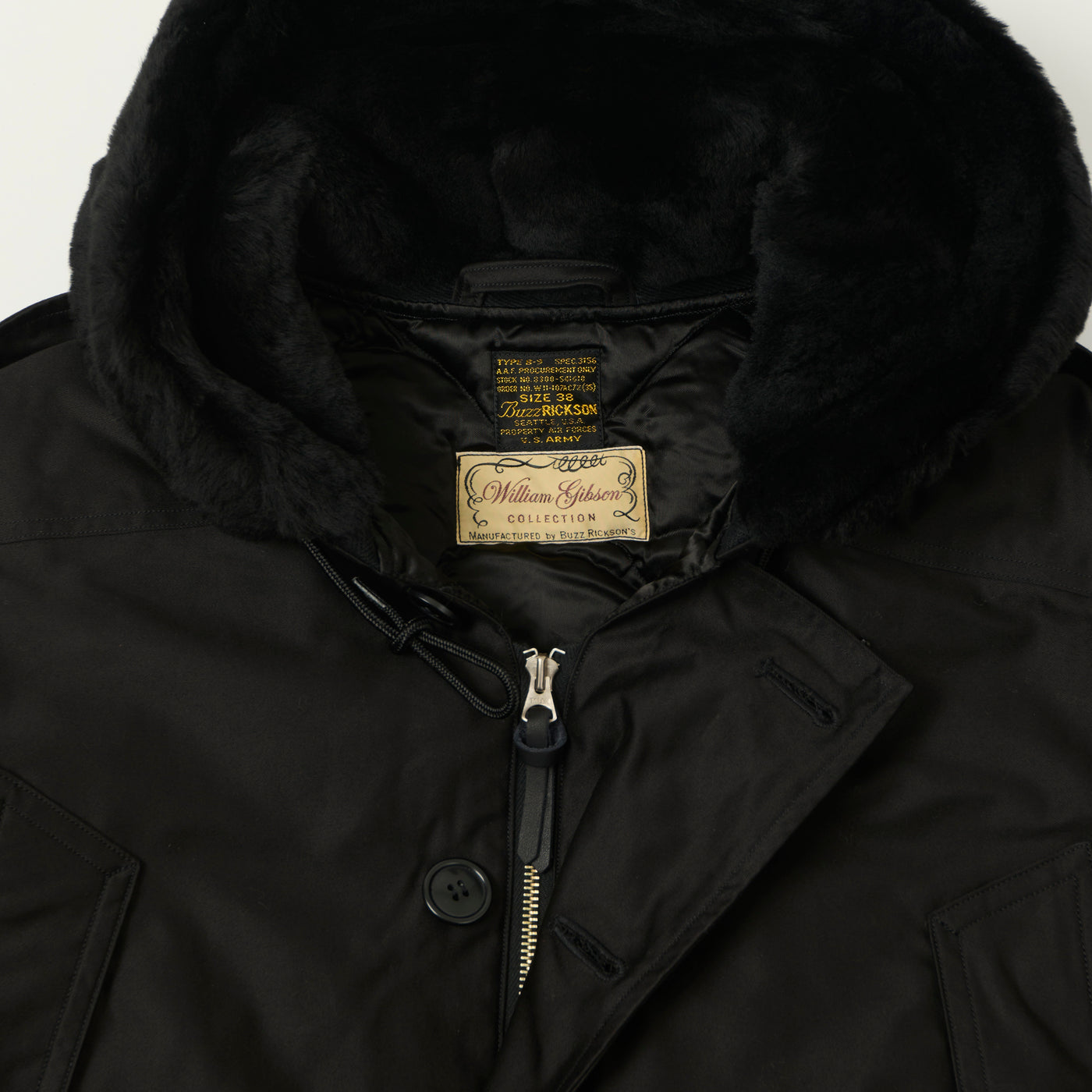 Buzz Rickson's William Gibson Type B-9 Extreme Cold Flight Parka - Black