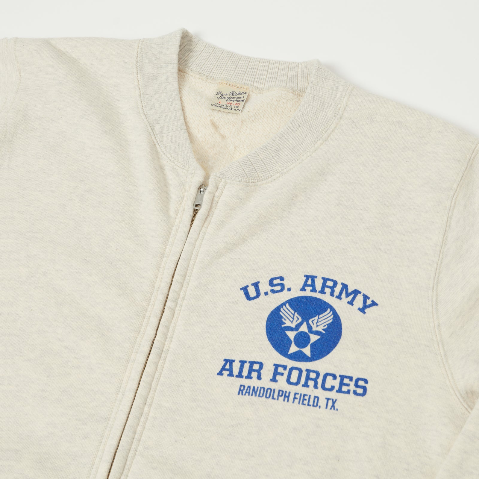 Buzz Rickson s U.S. Army Air Forces Zip Sweatshirt Oatmeal SON OF A STAG