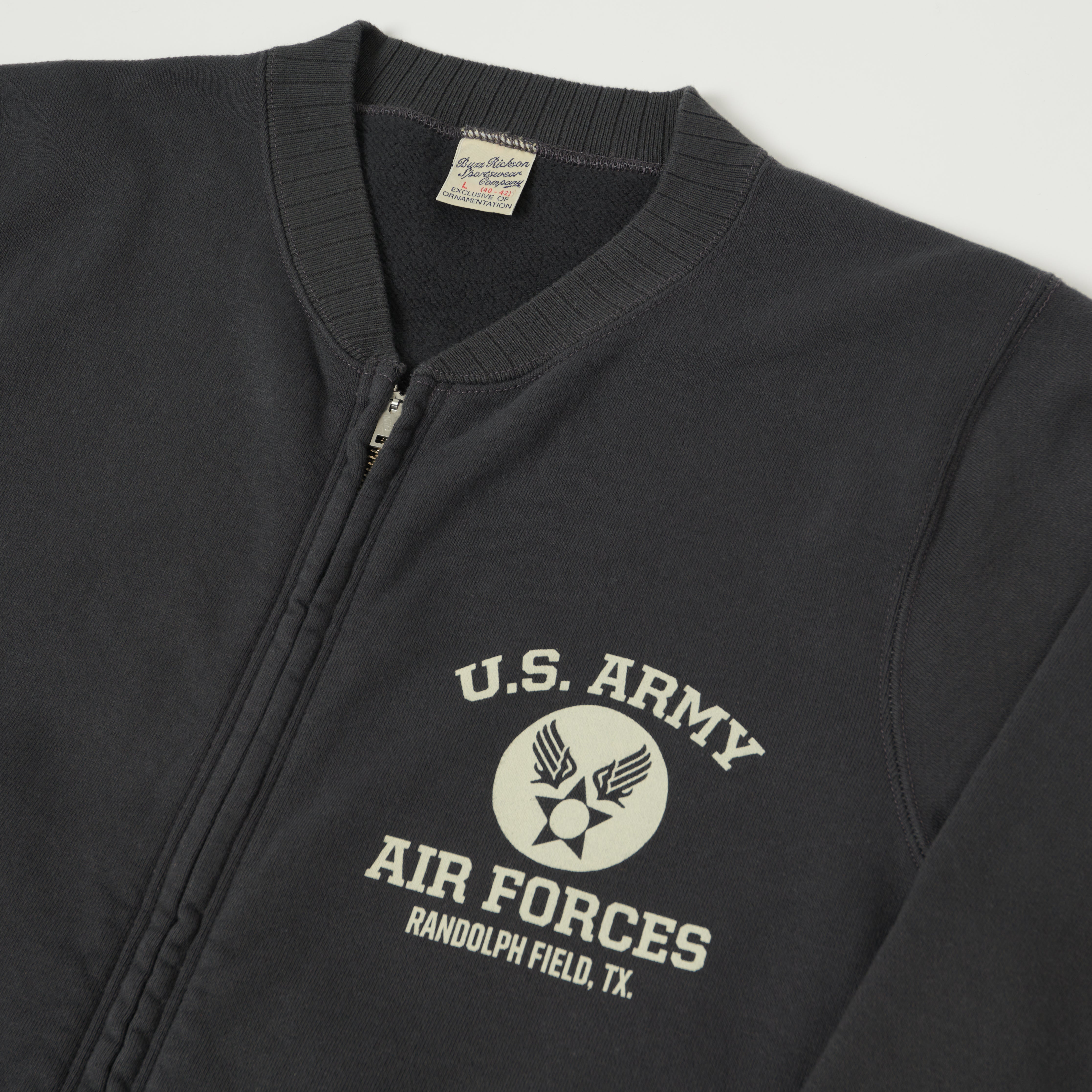 Buzz Rickson's U.S. Army Air Forces Zip Sweatshirt - Black – SON