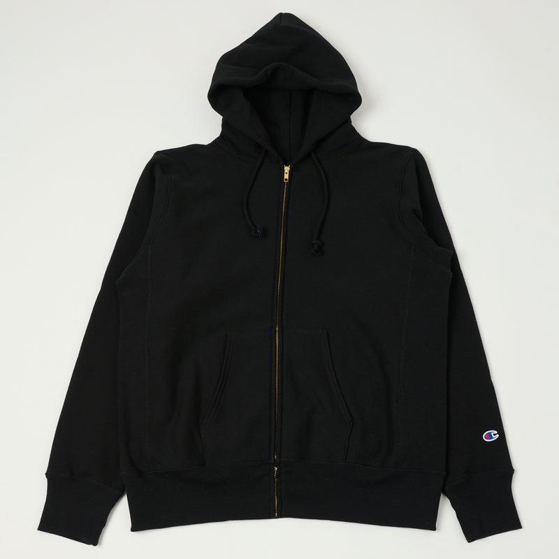 Champion Made in USA Reverse Weave Zipped Hoodie - Black