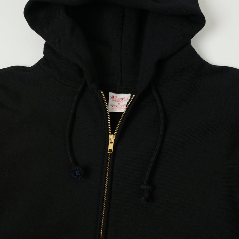 Champion Made in USA Reverse Weave Zipped Hoodie - Black