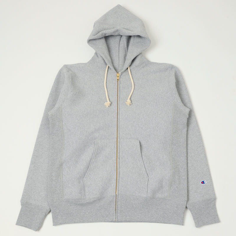 Champion Made in USA Reverse Weave Zipped Hoodie - Oxford Grey