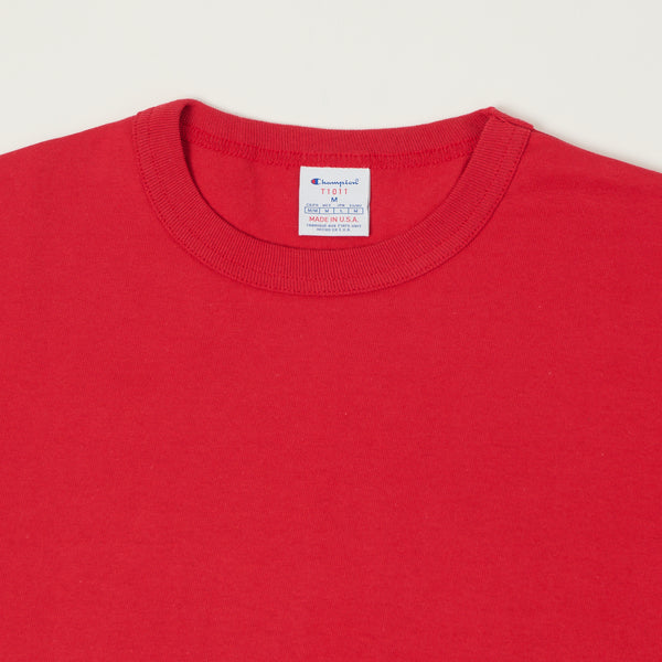 Champion Made in USA Long Sleeve Crewneck T-Shirt - Cardinal Red