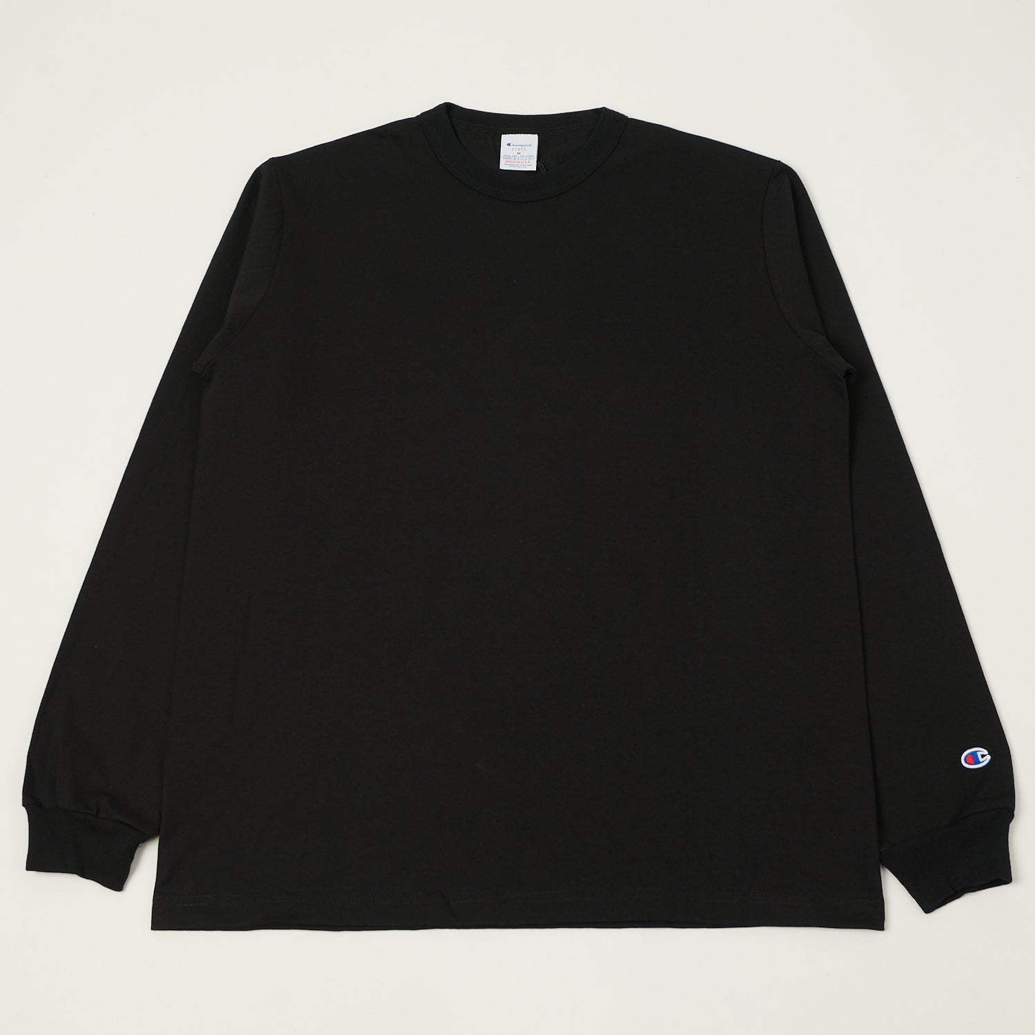 Champion Made in USA Long Sleeve Crewneck T-Shirt - Black