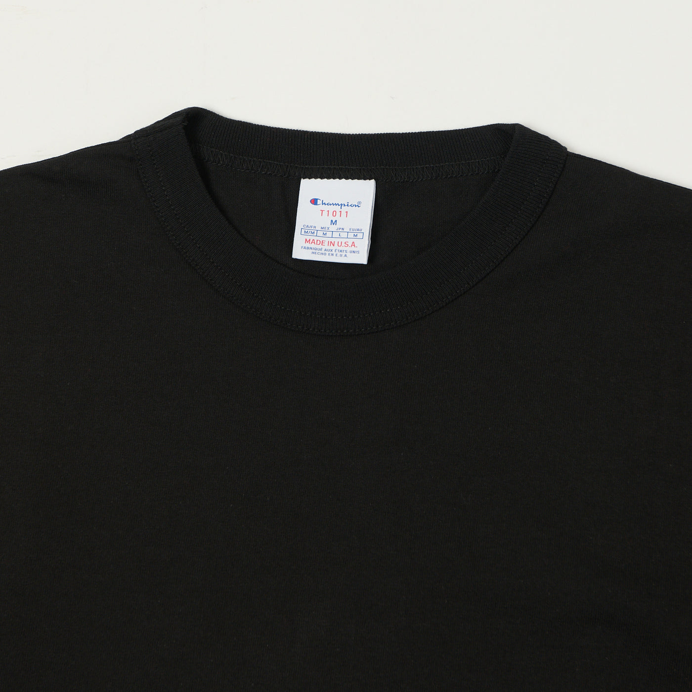 Champion Made in USA Long Sleeve Crewneck T-Shirt - Black