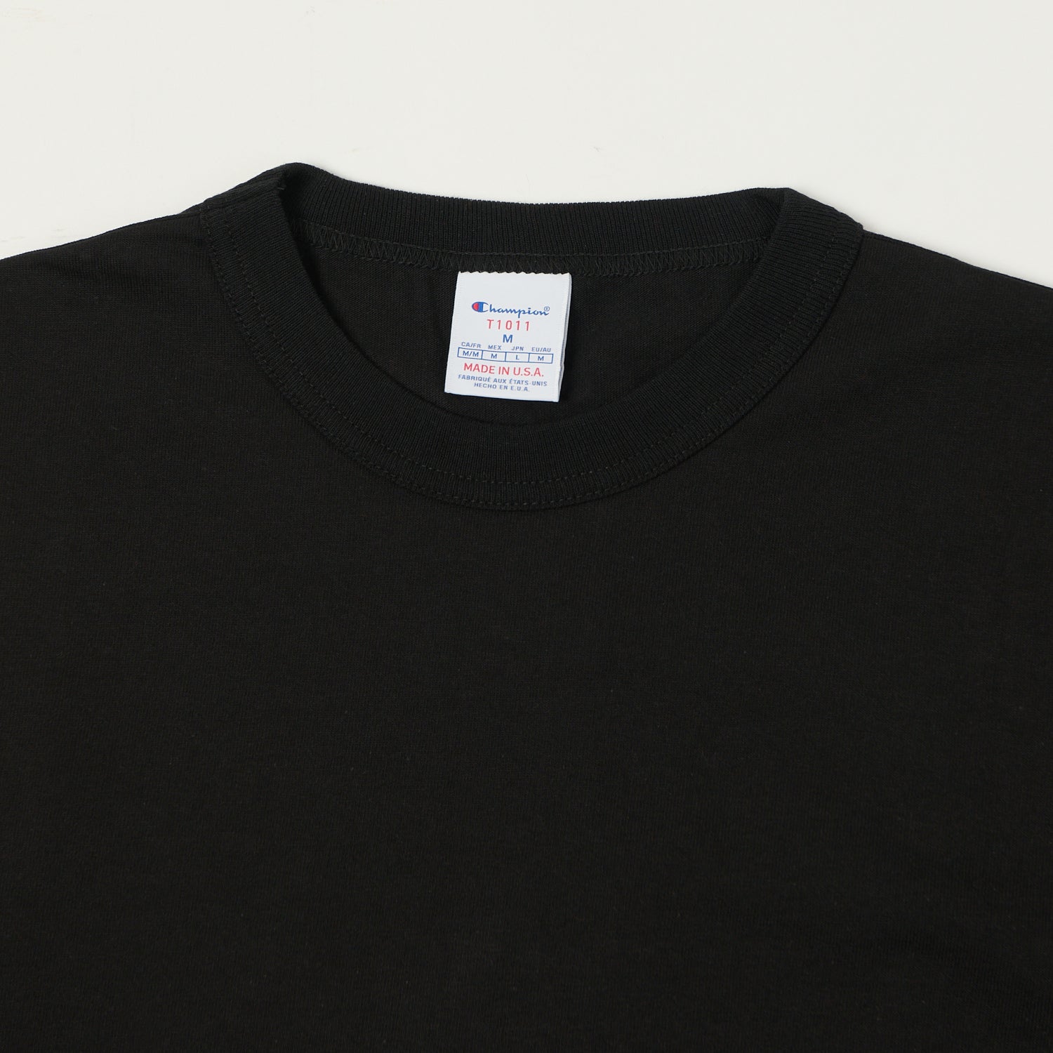 Champion Made in USA Long Sleeve Crewneck T-Shirt - Black