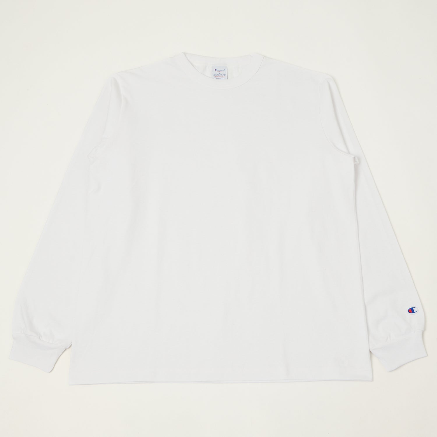 Champion Made in USA Long Sleeve Crewneck T-Shirt - White