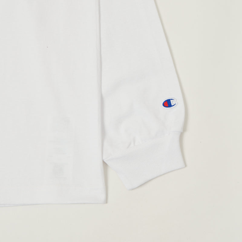 Champion Made in USA Long Sleeve Crewneck T-Shirt - White