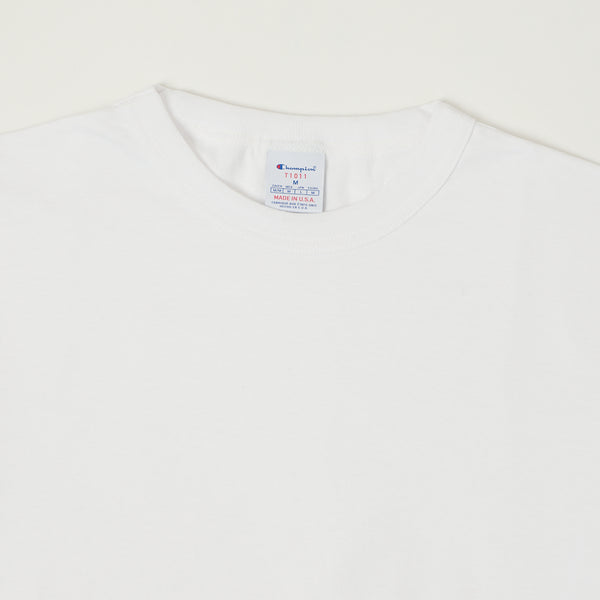 Champion Made in USA Long Sleeve Crewneck T-Shirt - White