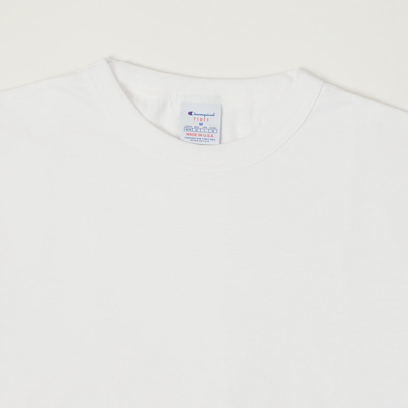 Champion Made in USA Long Sleeve Crewneck T-Shirt - White