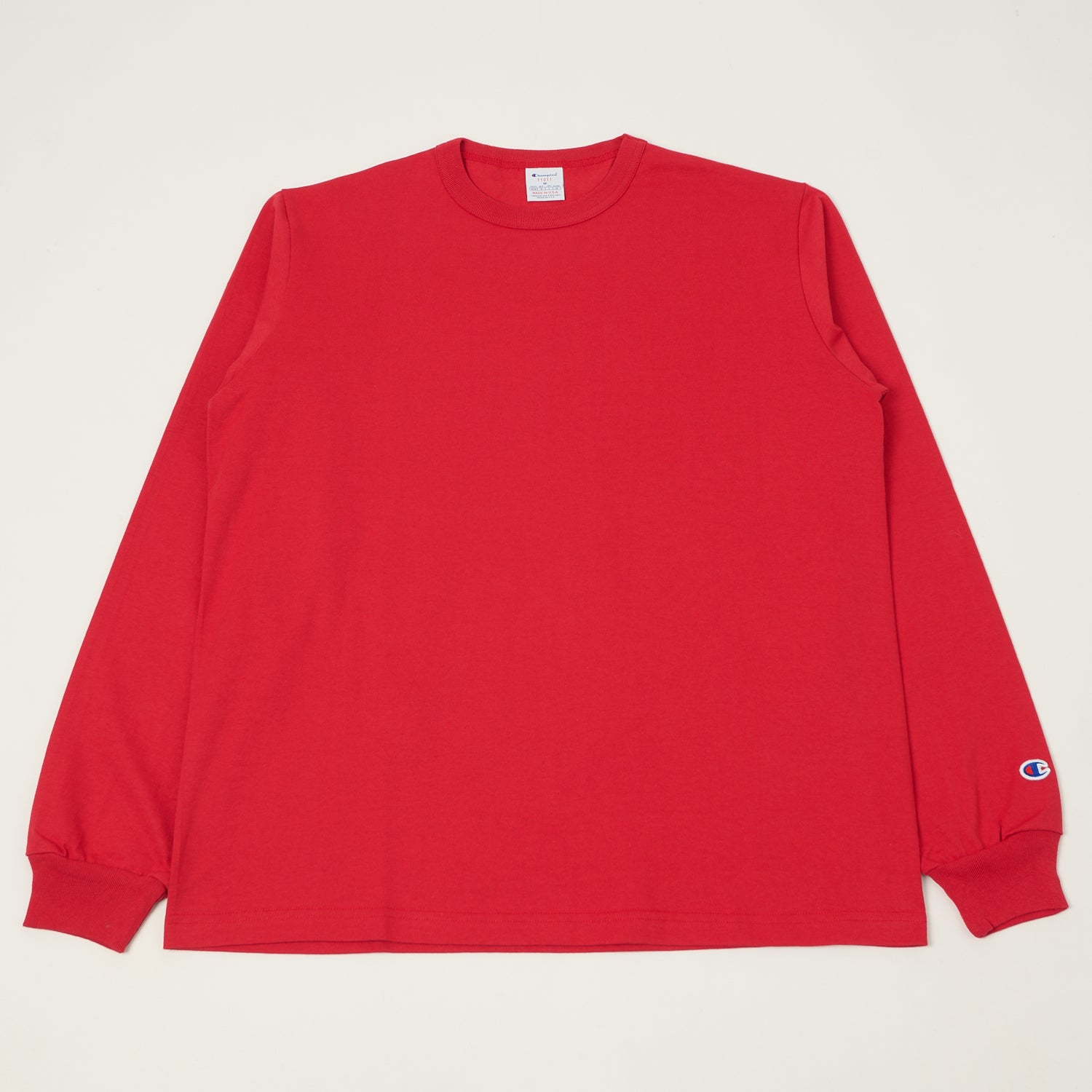 Champion Made in USA Long Sleeve Crewneck T-Shirt - Cardinal Red