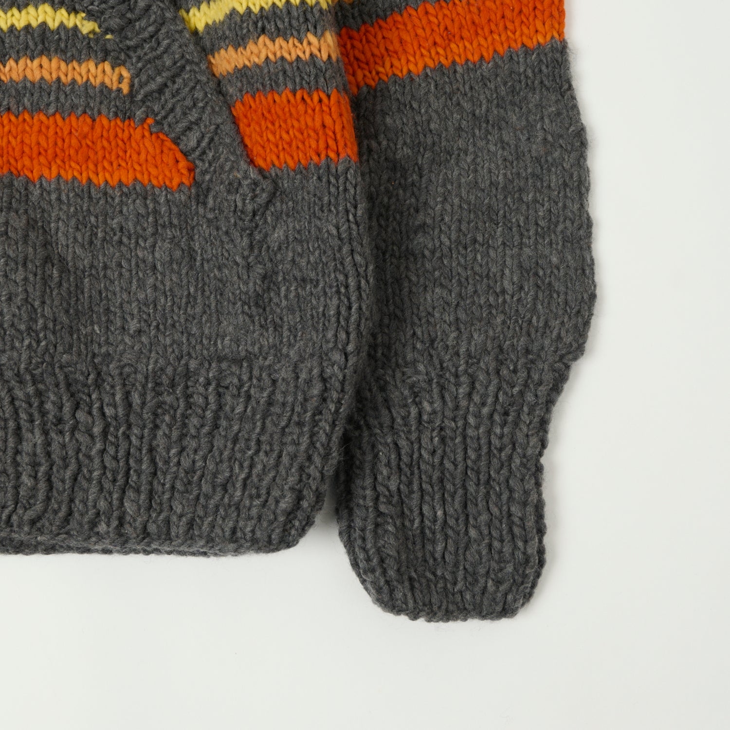 Chamula Striped Zip Through Cardigan - Grey/Multi