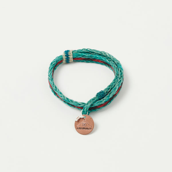 Chamula Braided Horsehair Bracelet - Turquoise/Black/Red