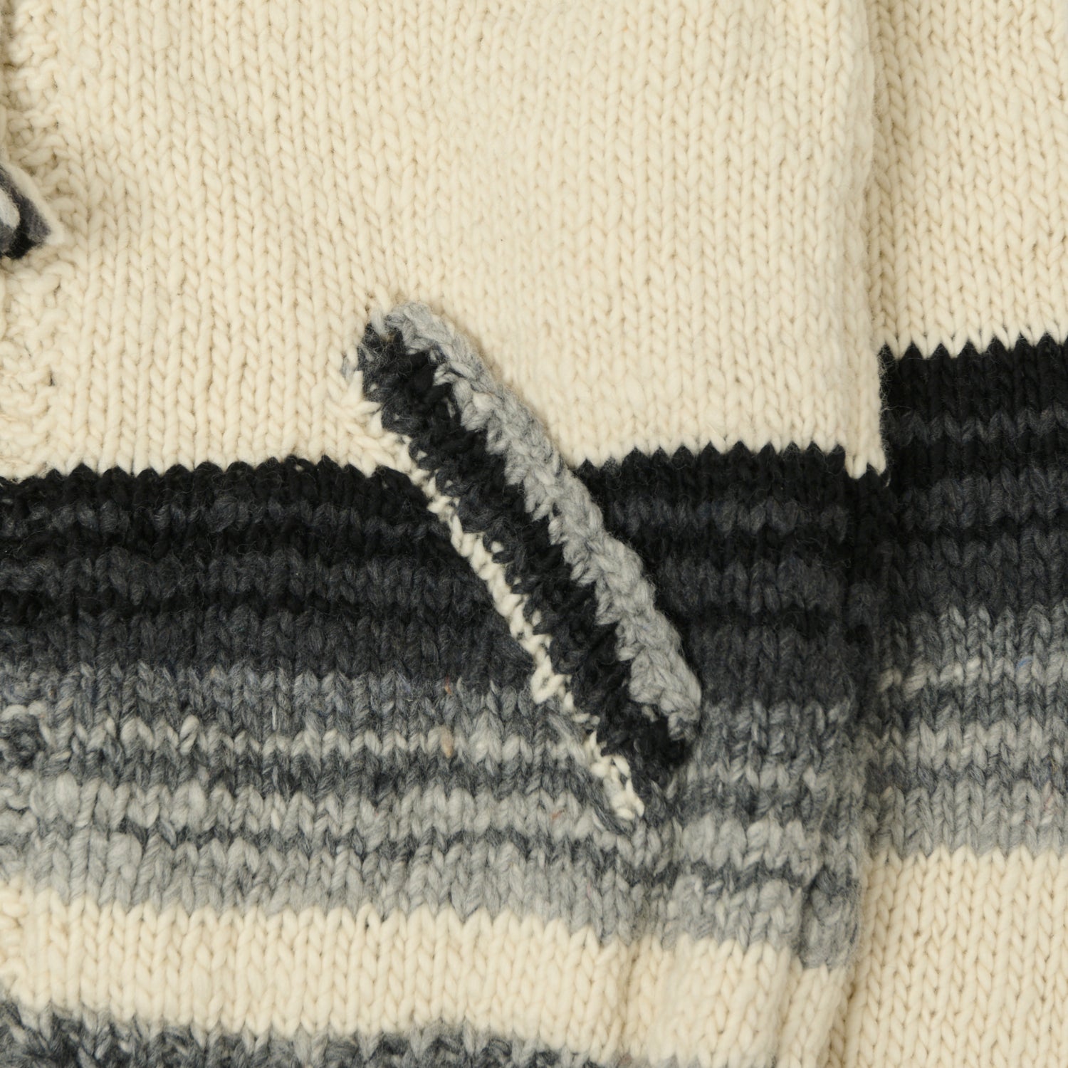 Chamula Zip Through Cardigan 'Serape' - Ivory