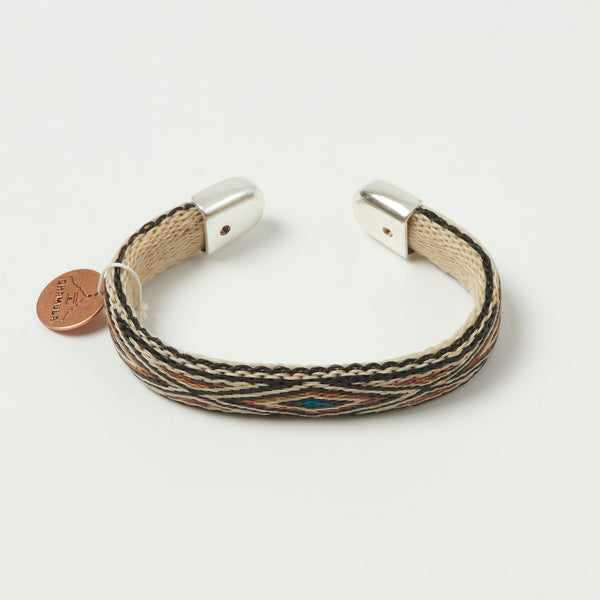 Chamula Bendable Horsehair Bracelet - Brown/White/Turquoise