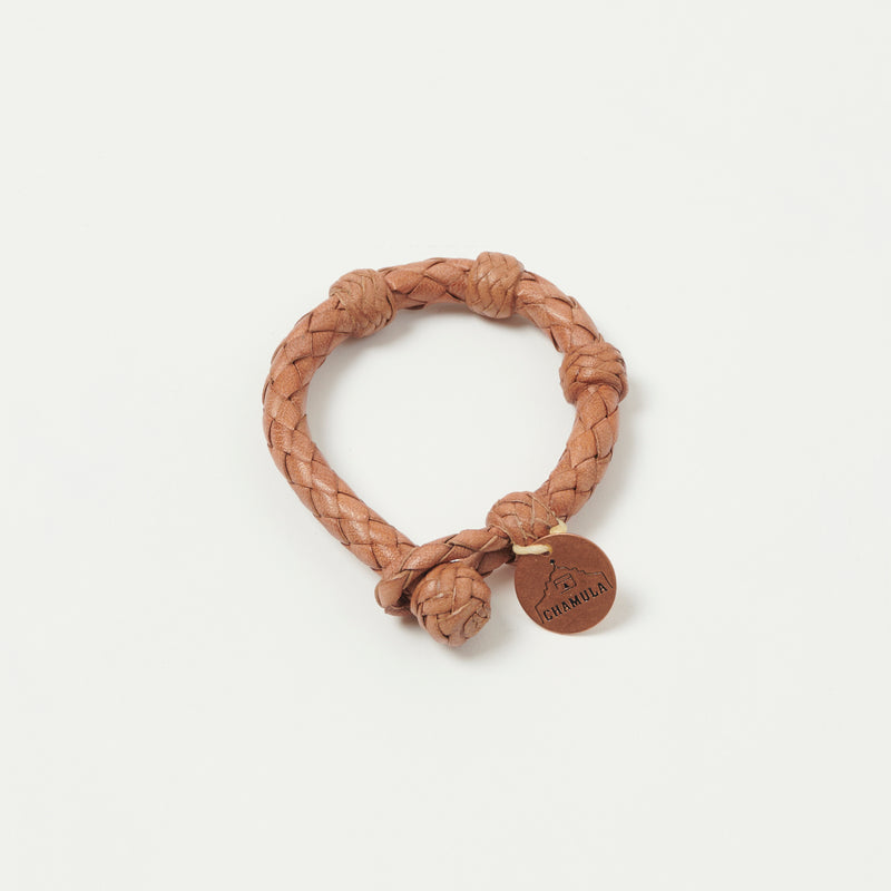 Chamula Round Leather Bracelet - Tan
