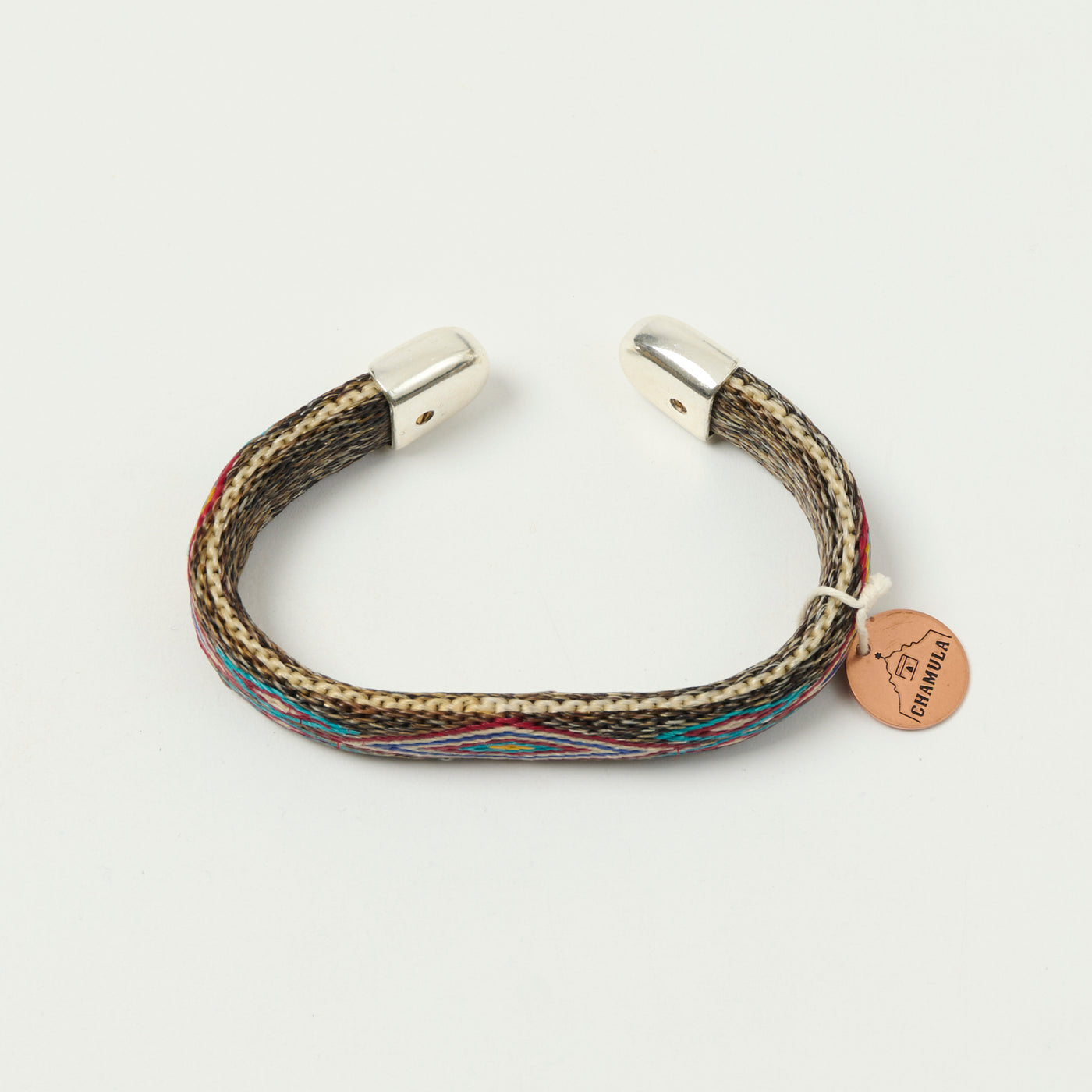 Chamula Bendable Horsehair Bracelet - Red/Brown/Turquoise