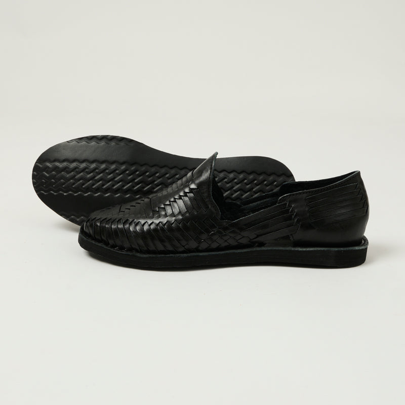 Chamula Cancun Woven Huarache Shoe - Black