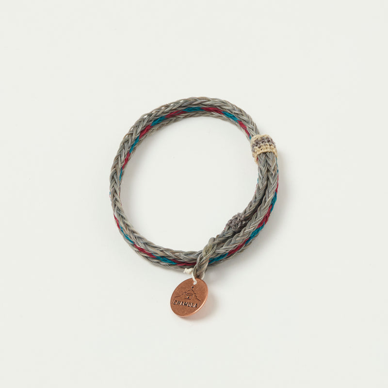 Chamula Braided Horsehair Bracelet - Grey/Blue/Red