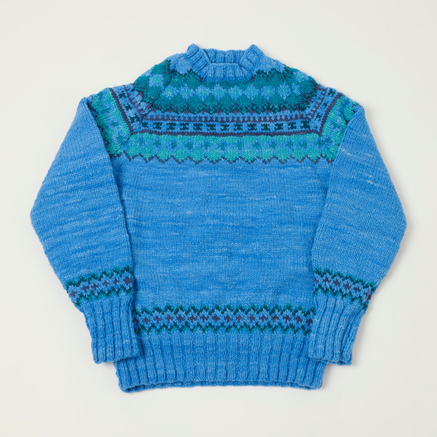 Chamula Merino Wool 'Fair Isle #3' Jumper - Royal Blue