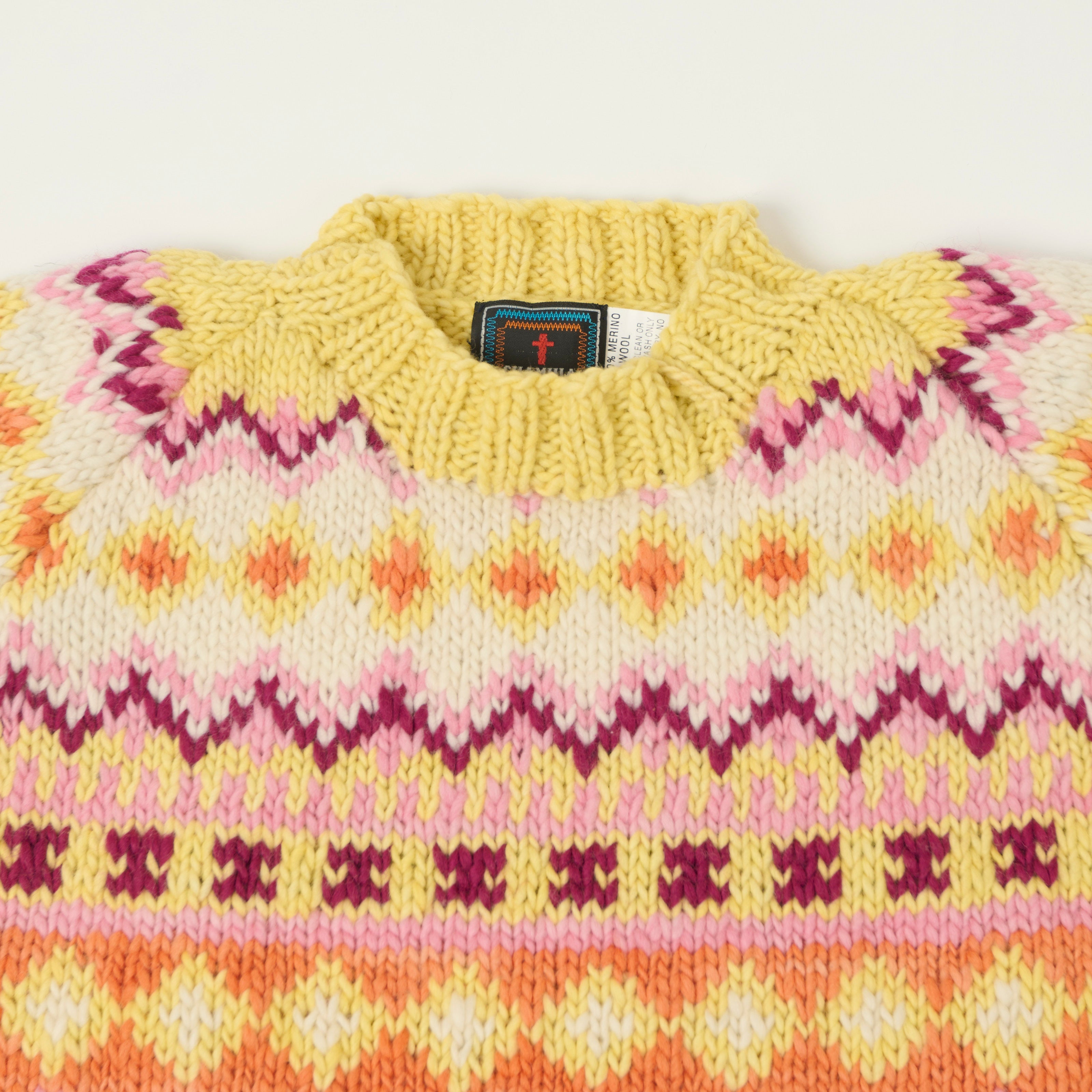 Chamula Merino Wool 'Fair Isle #3' Jumper - Marigold