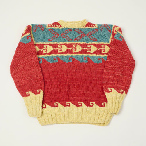 Chamula Merino Wool 'Olas' Jumper - Old Red