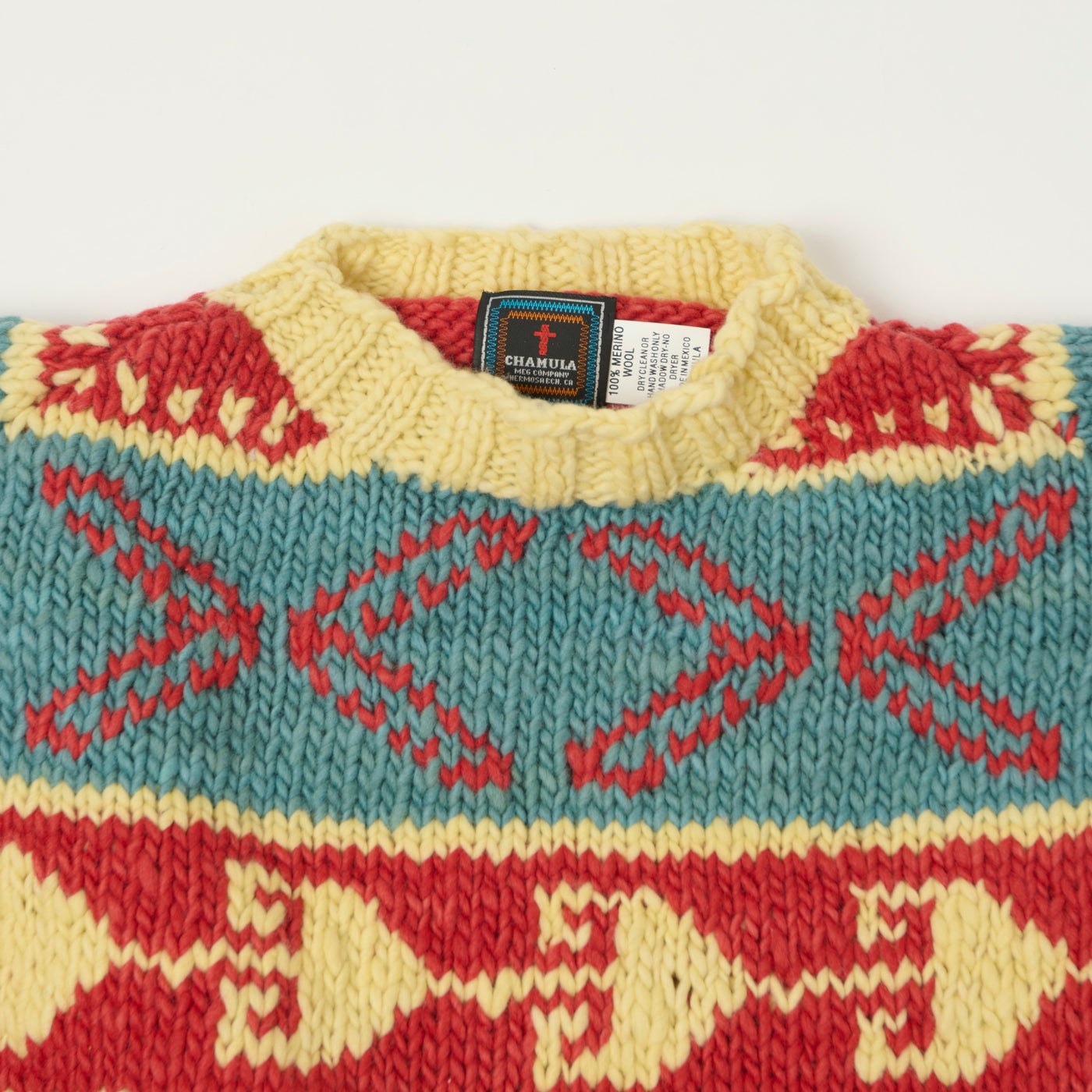 Chamula Merino Wool 'Olas' Jumper - Old Red