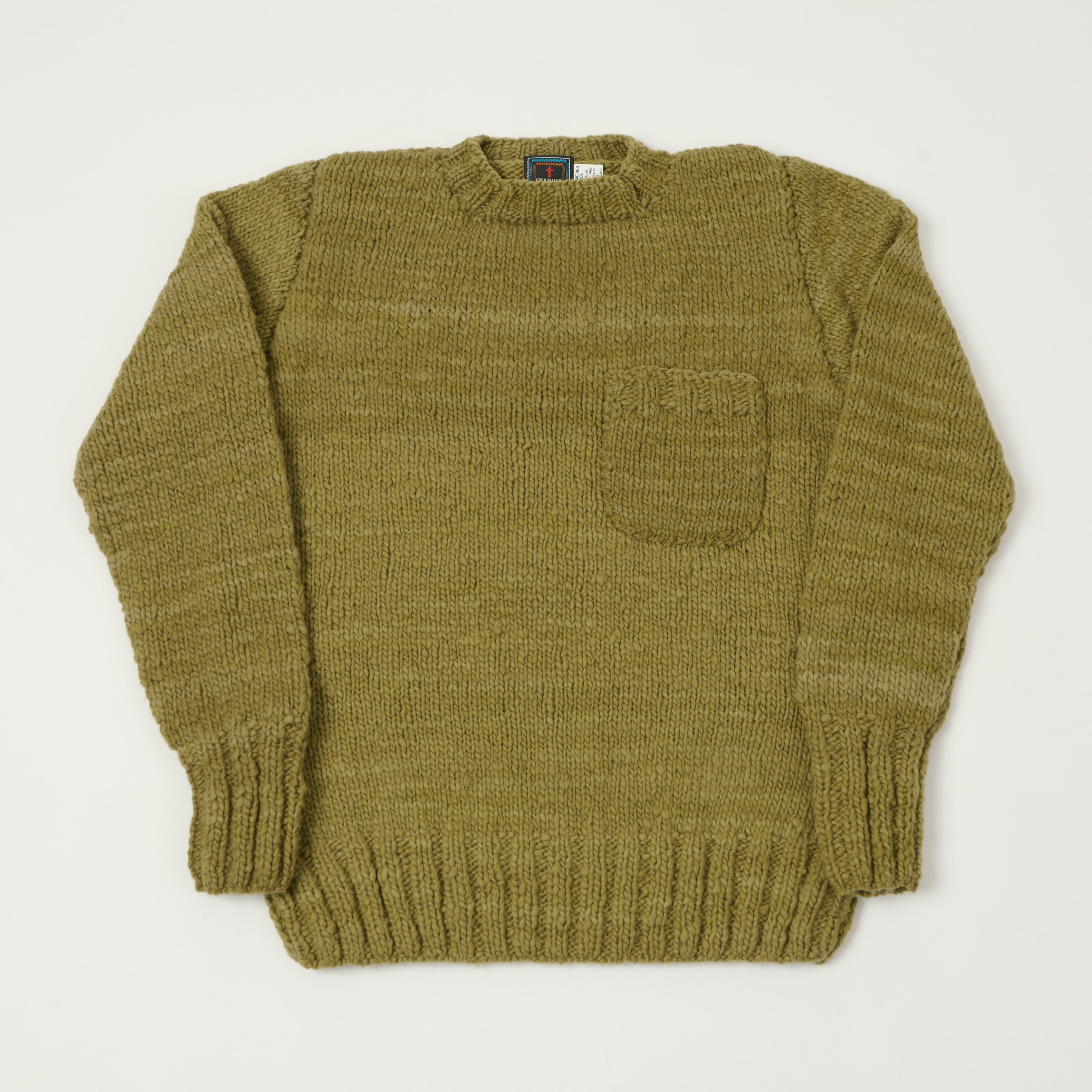 Chamula Merino Wool Pocket Jumper - Dark Alfalfa