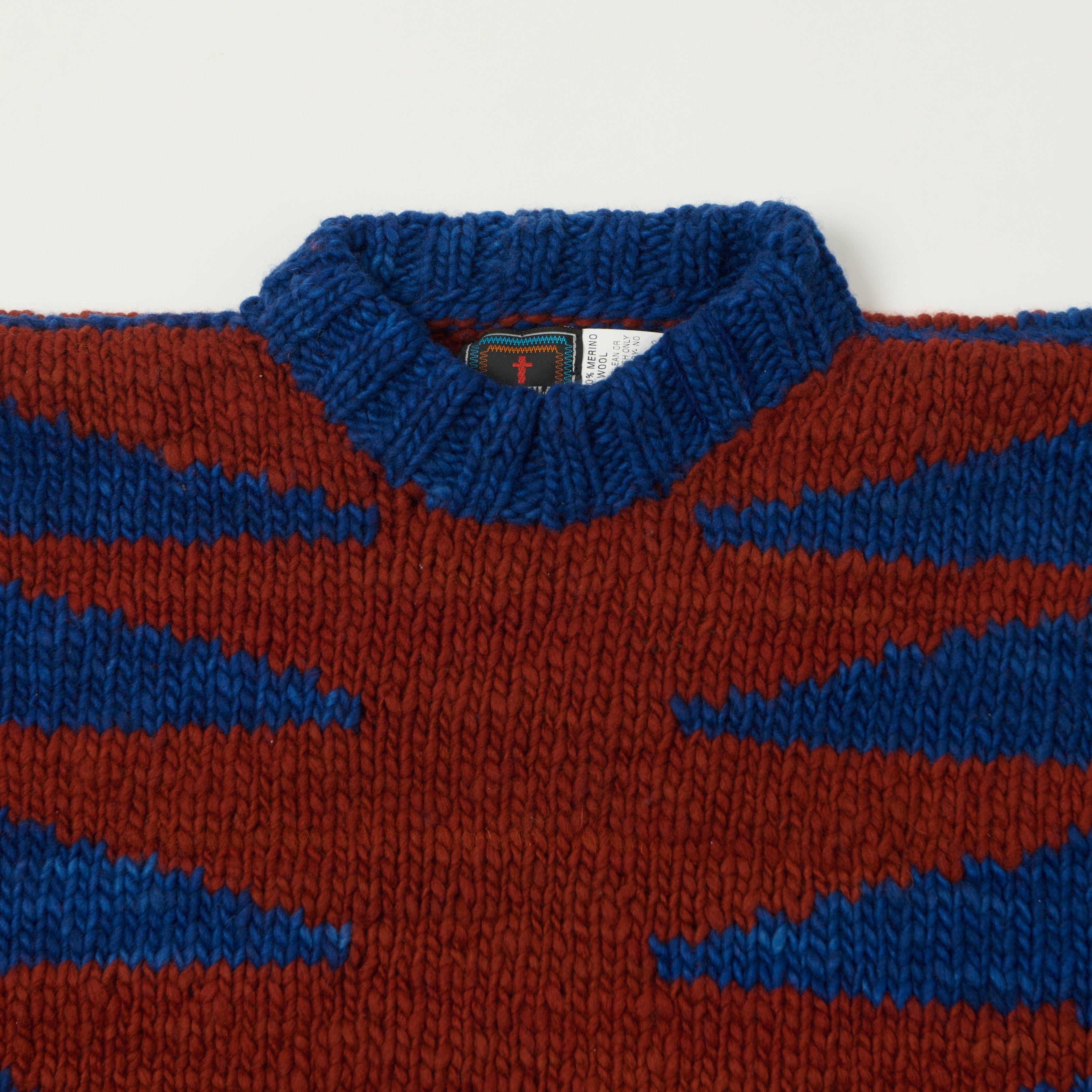 Chamula Merino Wool 'Wiggly' Jumper - Red Rust