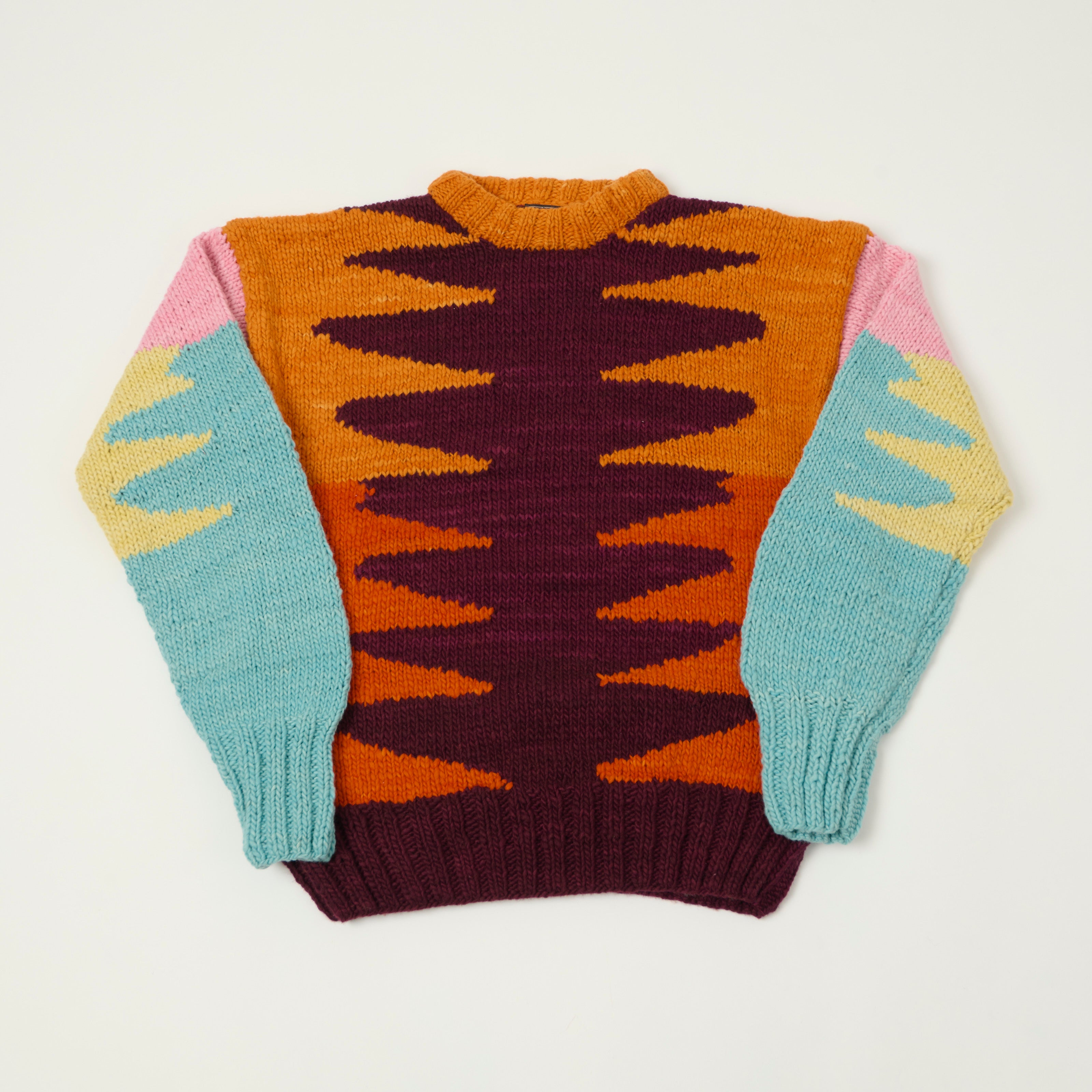 Chamula Merino Wool 'Wiggly' Jumper - Raspberry