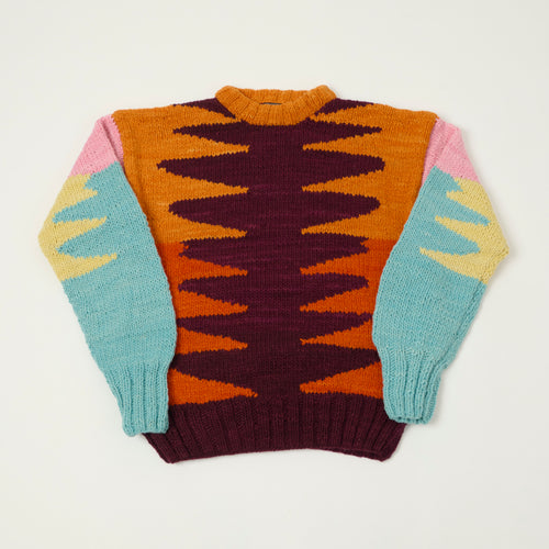 Chamula Merino Wool 'Wiggly' Jumper - Raspberry