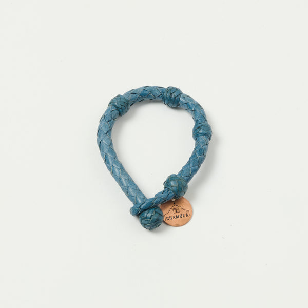 Chamula Round Leather Bracelet - Blue