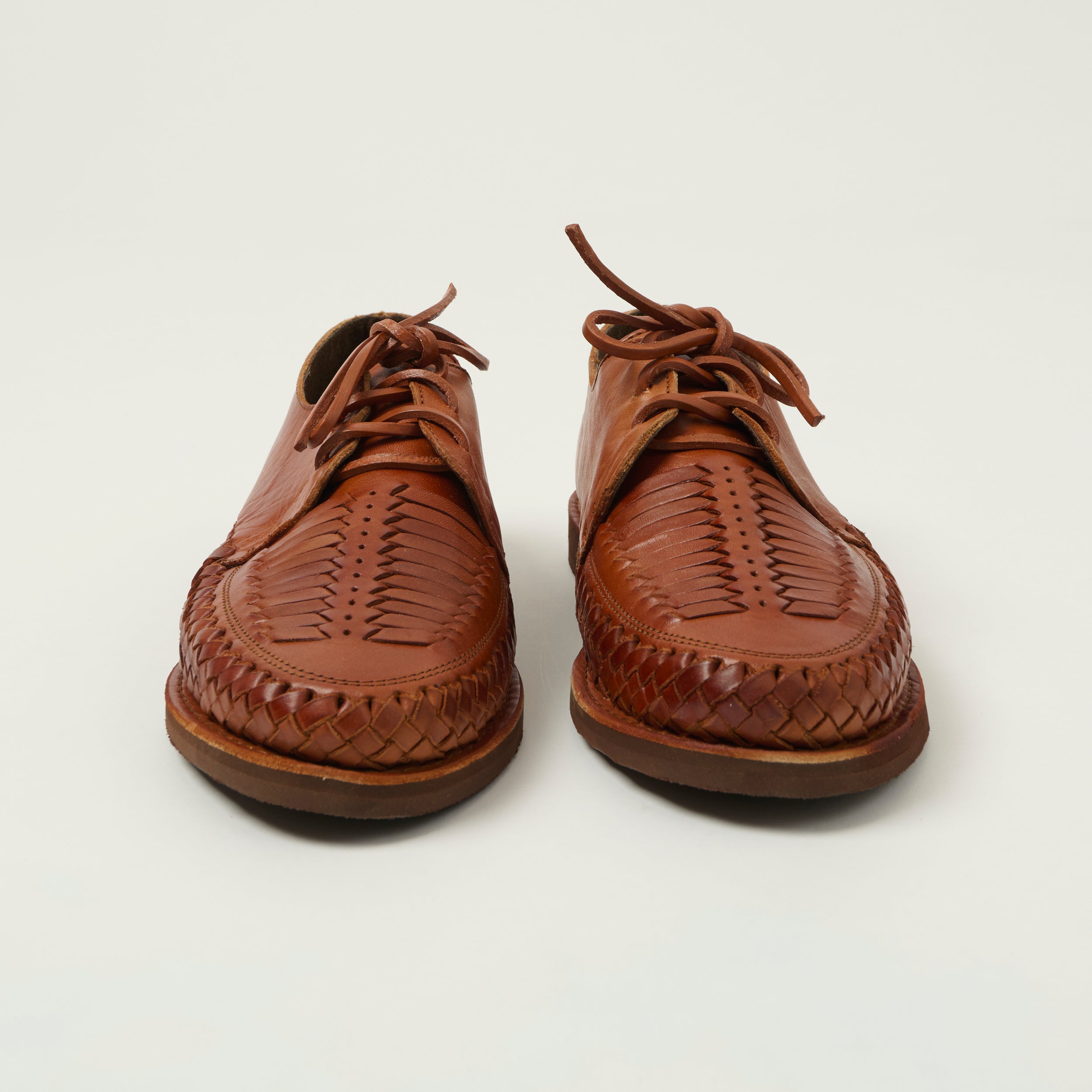 Chamula Woven Veracruz Shoe - Red Brown