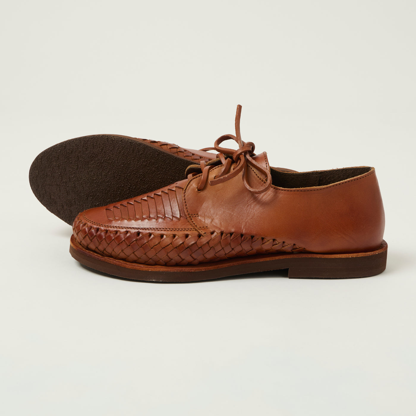 Chamula Woven Veracruz Shoe - Red Brown