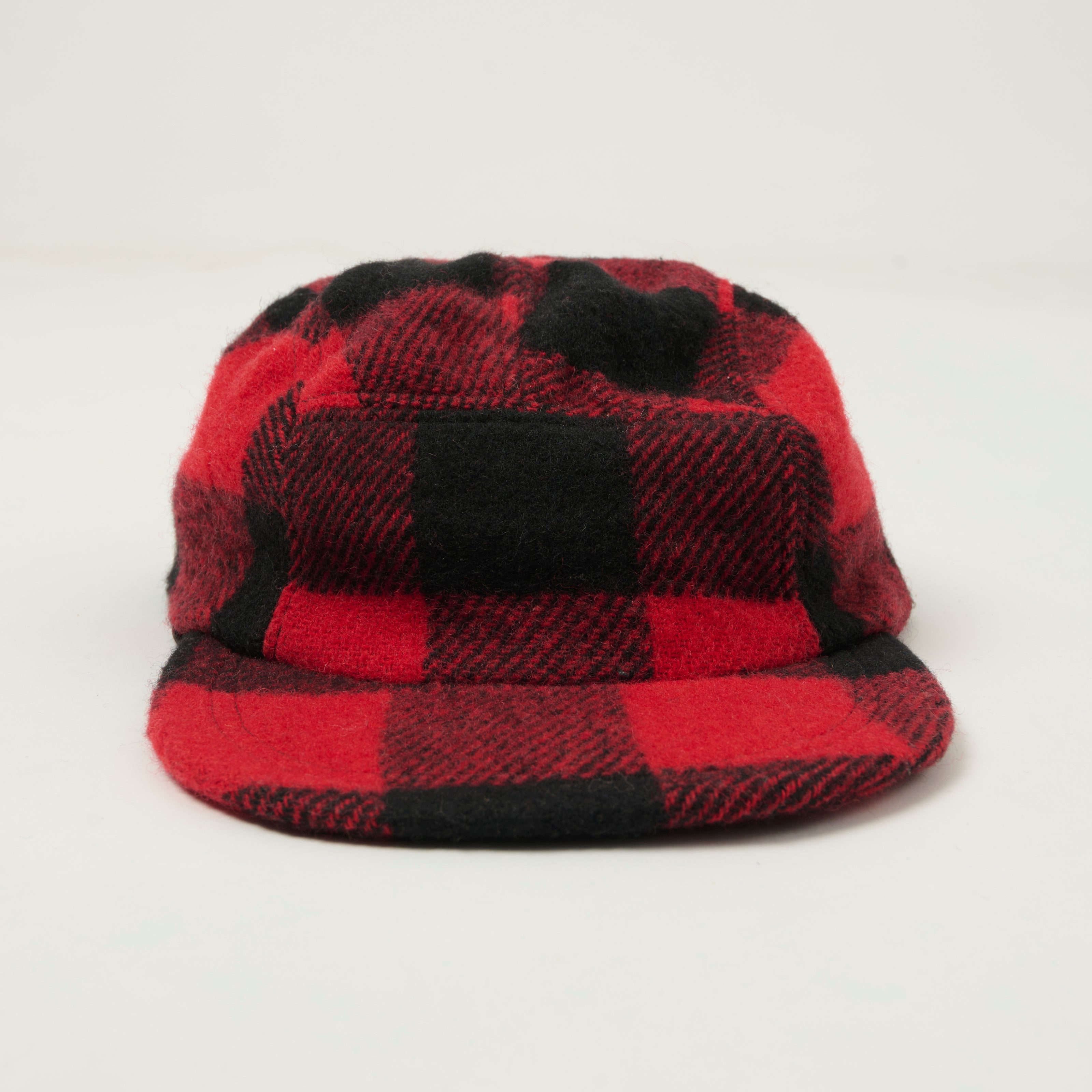Crown Cap 1-149 Buffalo Check Five Panel Cap - Red/Black