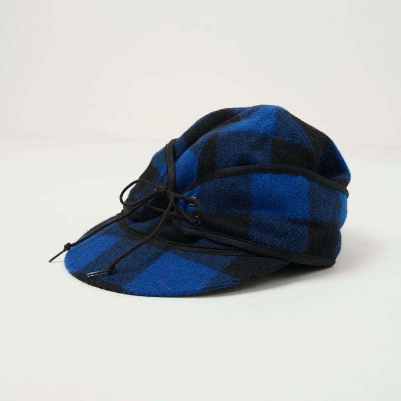 Crown Cap 1-1701 Buffalo Check Railroad Cap - Royal/Black