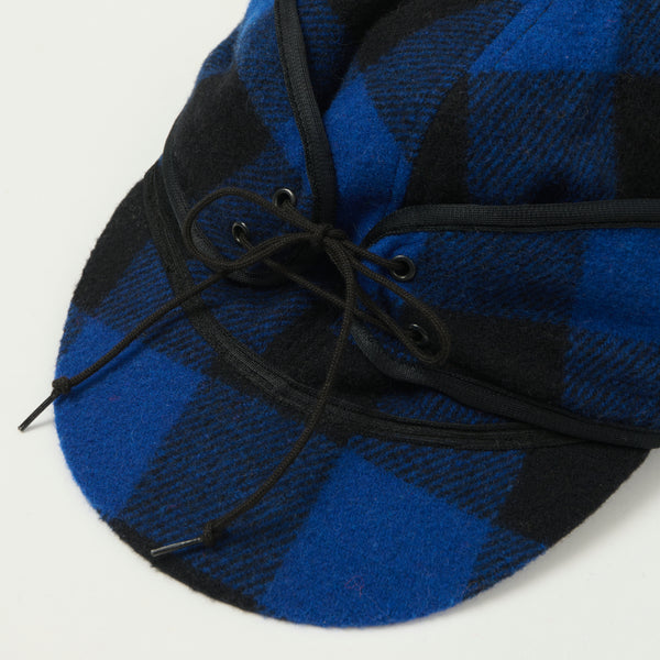 Crown Cap 1-1701 Buffalo Check Railroad Cap - Royal/Black