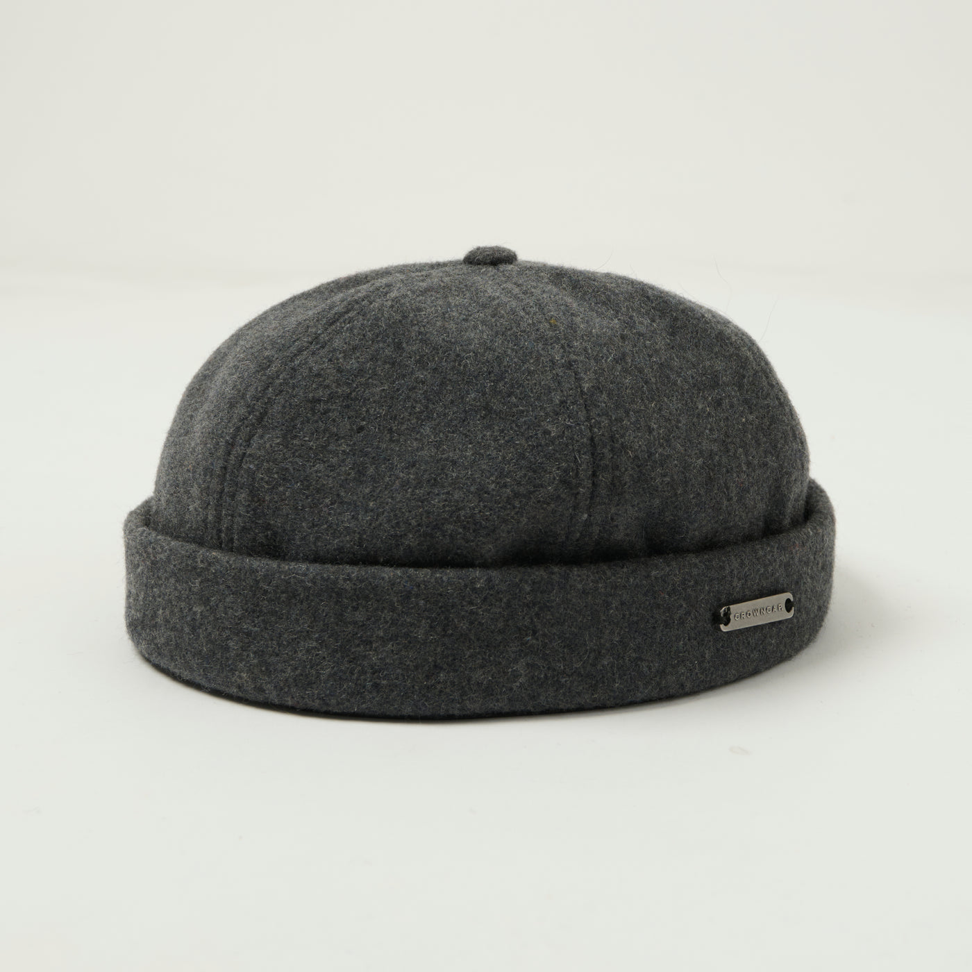 Crown Cap 1-011F Melton Wool Beanie Cap - Charcoal