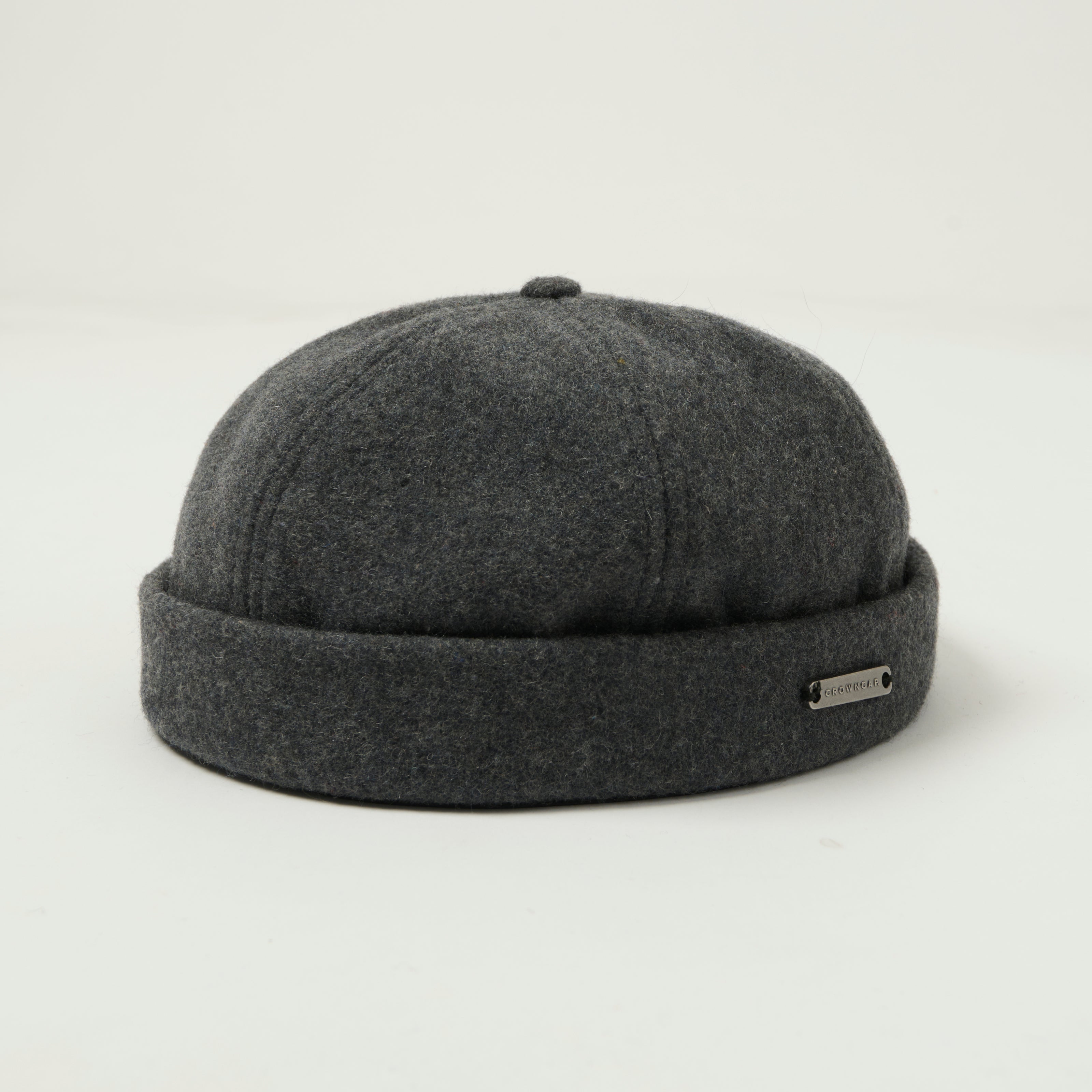 Crown Cap 1-011F Melton Wool Beanie Cap - Charcoal