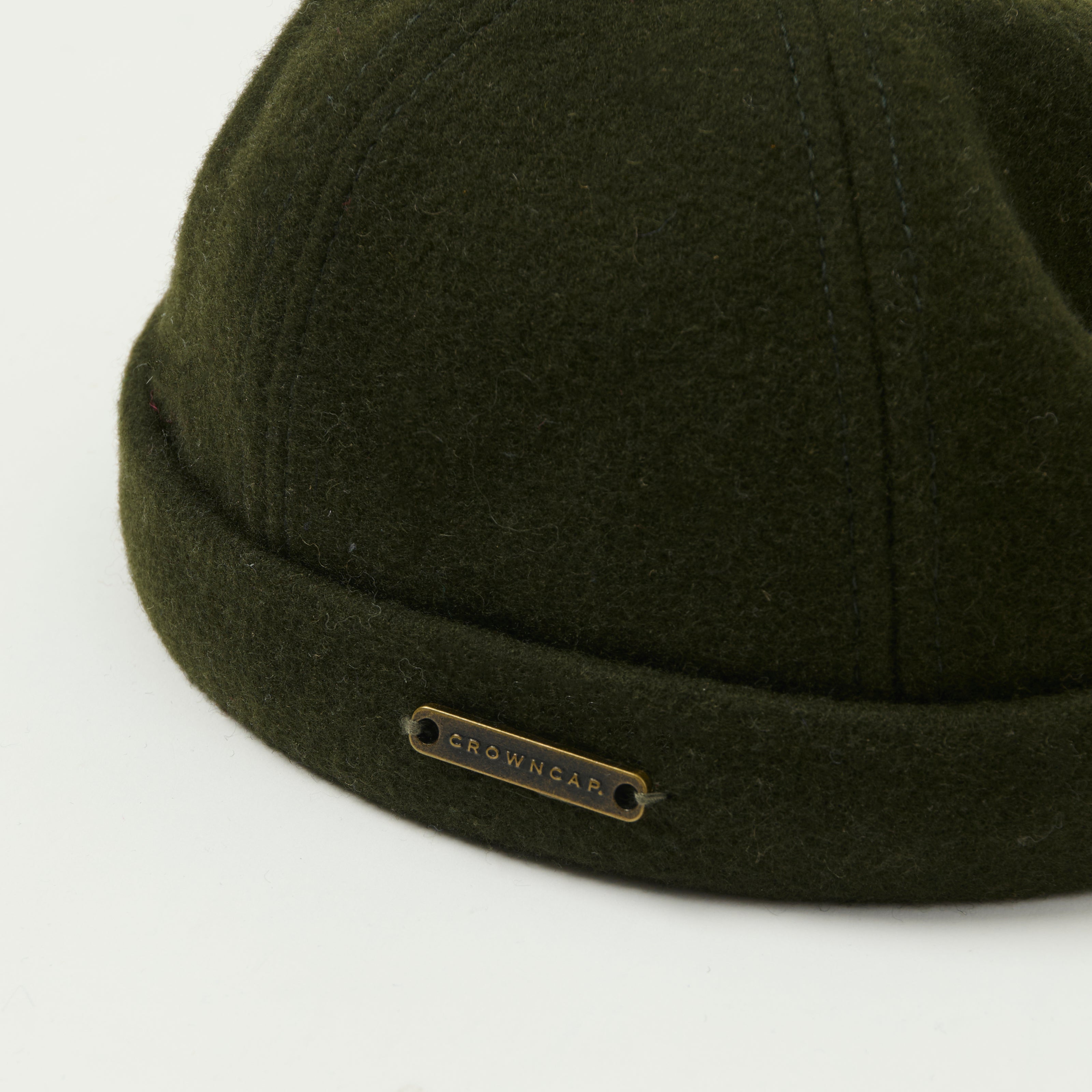 Crown Cap 1-011F Melton Wool Beanie Cap - Loden