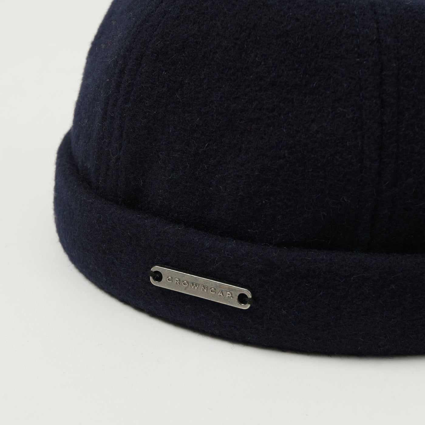 Crown Cap 1-011F Melton Wool Beanie Cap - Navy