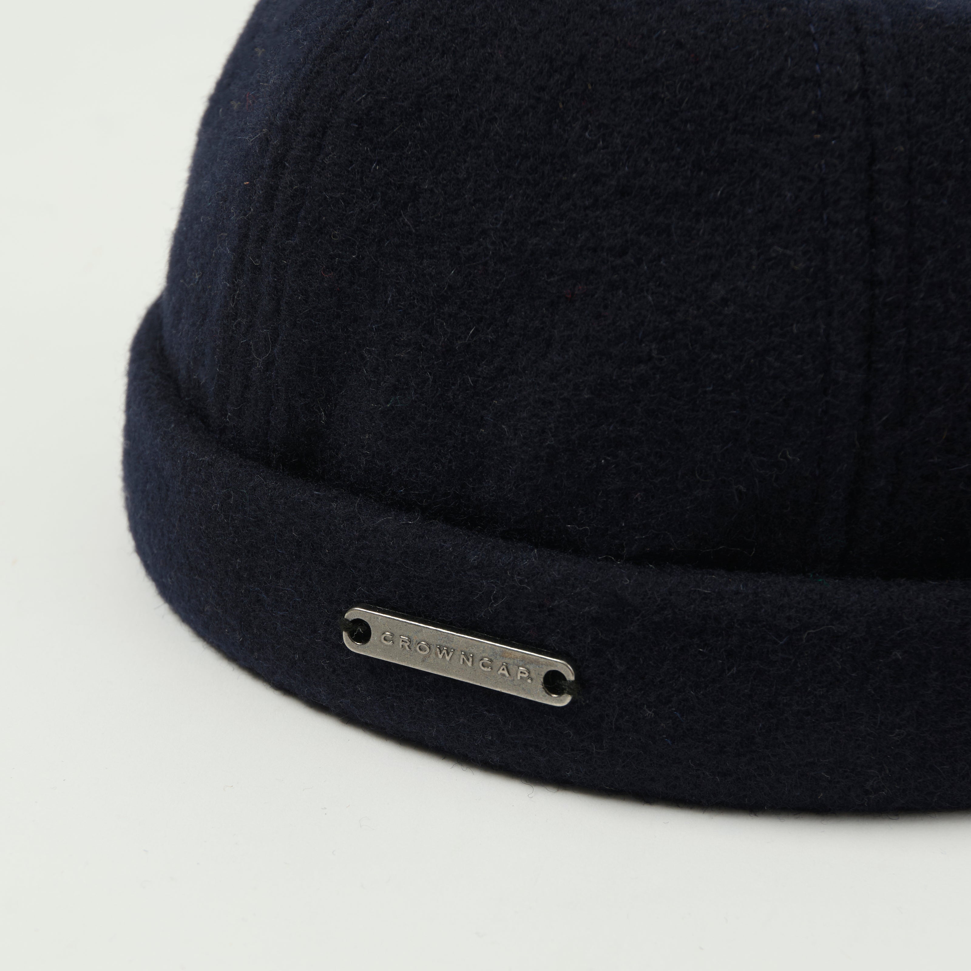 Crown Cap 1-011F Melton Wool Beanie Cap - Navy