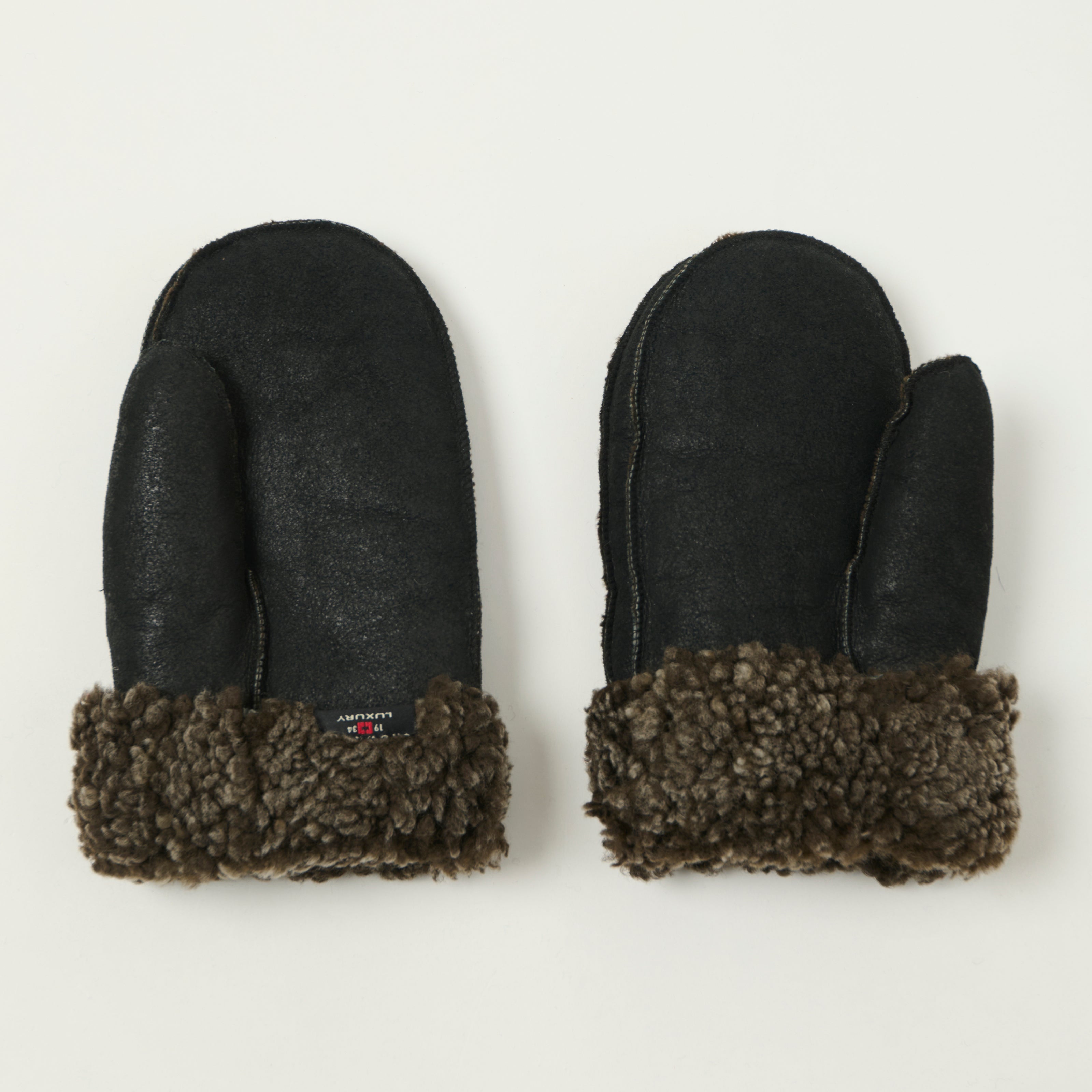Crown Cap 4-86016 Shearling Mittens - Black