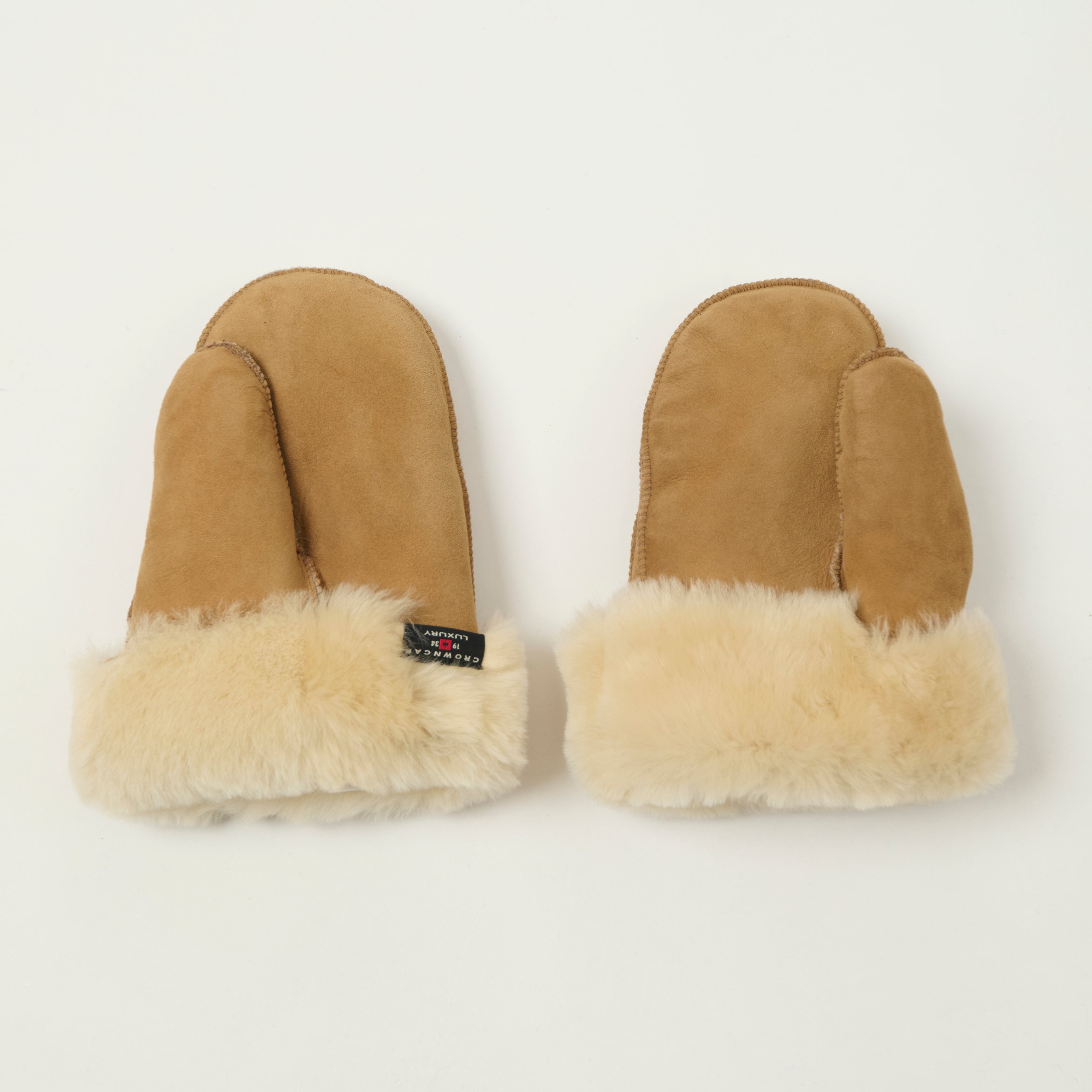 Crown Cap 4-86016 Shearling Mittens - Camel