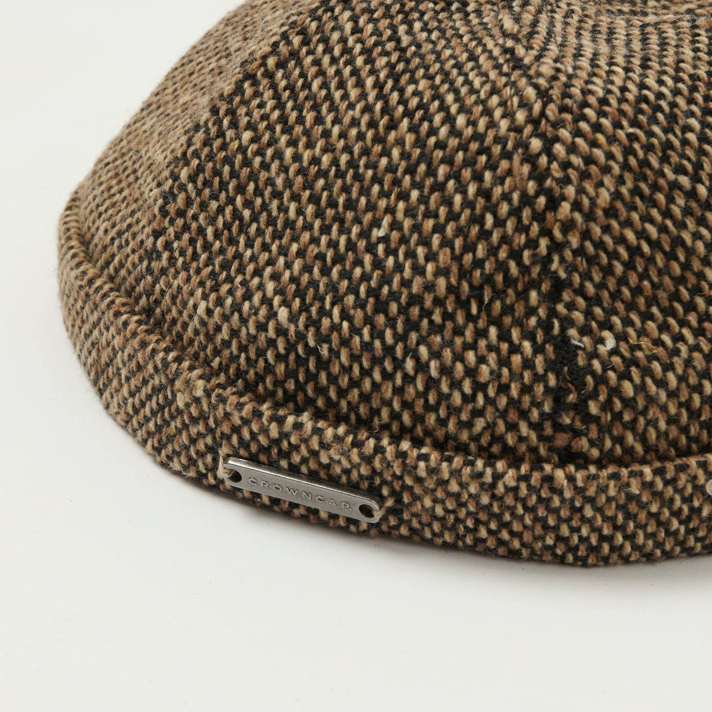 Crown Cap 1-011FP Wool Blend Donegal Beanie Cap - Brown Salt & Pepper